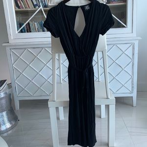 LF open back black jumpsuit